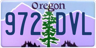 OR license plate 972DVL