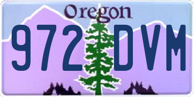 OR license plate 972DVM