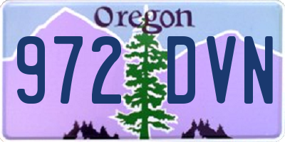 OR license plate 972DVN