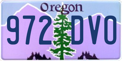 OR license plate 972DVO