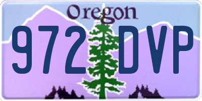 OR license plate 972DVP
