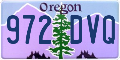 OR license plate 972DVQ