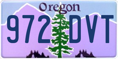 OR license plate 972DVT