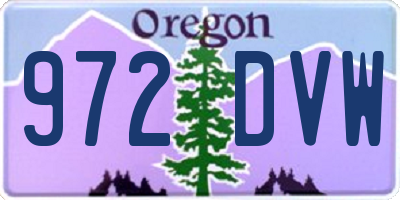 OR license plate 972DVW