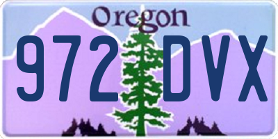 OR license plate 972DVX