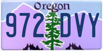 OR license plate 972DVY