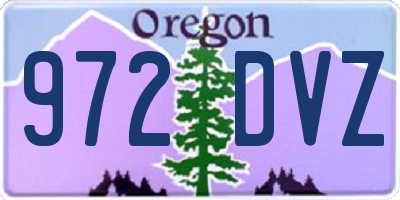 OR license plate 972DVZ
