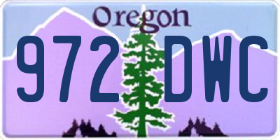 OR license plate 972DWC