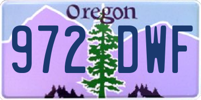 OR license plate 972DWF