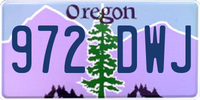 OR license plate 972DWJ