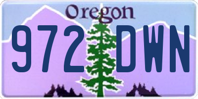 OR license plate 972DWN