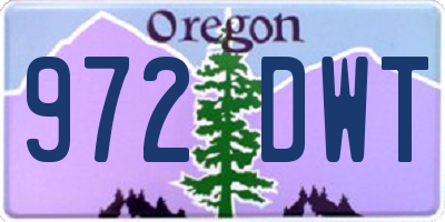 OR license plate 972DWT