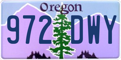 OR license plate 972DWY