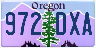 OR license plate 972DXA