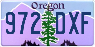 OR license plate 972DXF