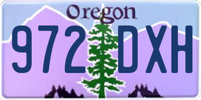 OR license plate 972DXH