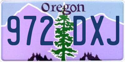 OR license plate 972DXJ