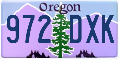 OR license plate 972DXK