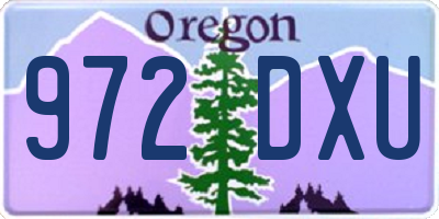 OR license plate 972DXU