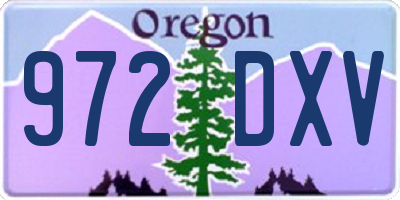 OR license plate 972DXV