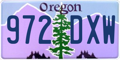OR license plate 972DXW