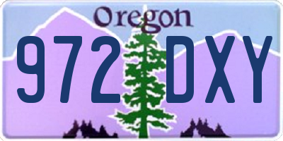 OR license plate 972DXY