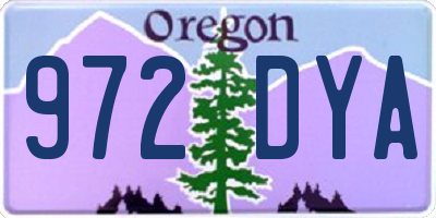 OR license plate 972DYA
