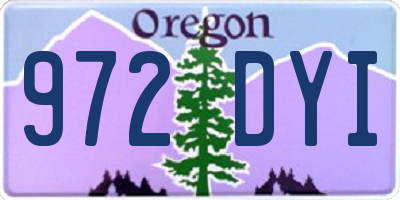 OR license plate 972DYI