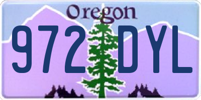 OR license plate 972DYL