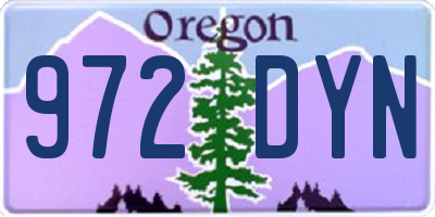 OR license plate 972DYN