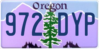OR license plate 972DYP