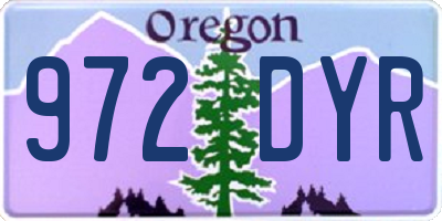 OR license plate 972DYR