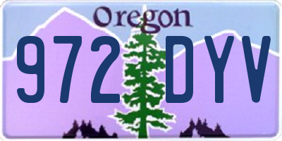 OR license plate 972DYV