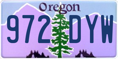 OR license plate 972DYW