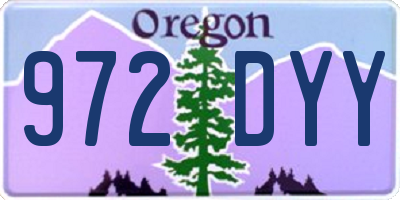 OR license plate 972DYY