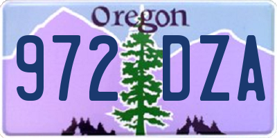 OR license plate 972DZA