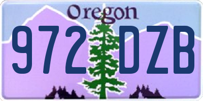 OR license plate 972DZB