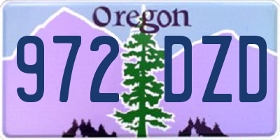 OR license plate 972DZD
