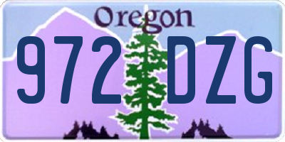 OR license plate 972DZG