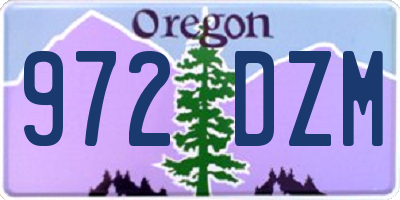 OR license plate 972DZM