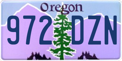OR license plate 972DZN