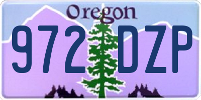 OR license plate 972DZP