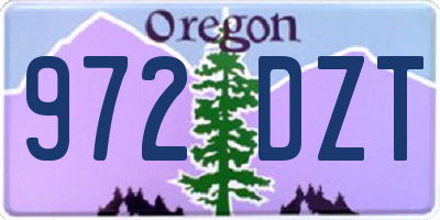 OR license plate 972DZT