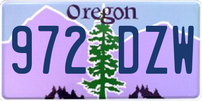 OR license plate 972DZW