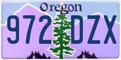 OR license plate 972DZX