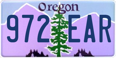 OR license plate 972EAR