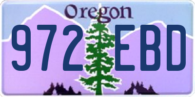 OR license plate 972EBD