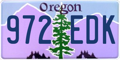 OR license plate 972EDK