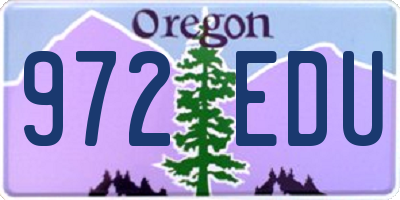 OR license plate 972EDU