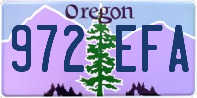 OR license plate 972EFA